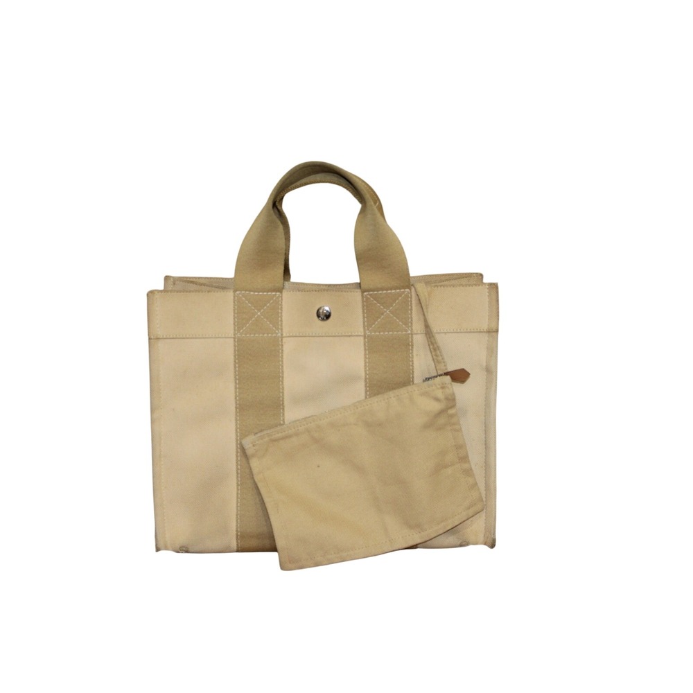 Authentic Hermès Bora Bora PM Canvas Tote Natural w/ Pouch +‎ COA Beach Bag